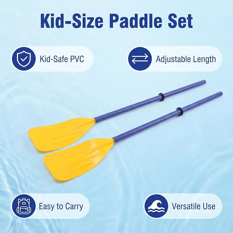 Kids Kayak Paddles – Lightweight Plastic Canoe Paddles, 2-Pack, Yellow