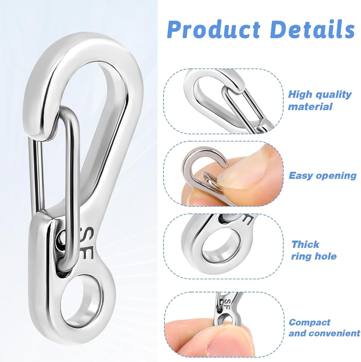 12 Pcs Tiny Carabiner Clip Multi-Purpose Keychain Small Hanging Buckle Metal Hook Micro Multi-Purpose Key Alloy Key Rings Outdoor Hiking Fishing Camping Backpack Accessories