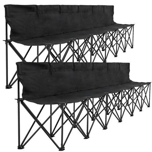 LILYPELLE Portable 6 Seat Soccer Bench for Team, Folding Chair Sideline Seating for Football Camp Sport Events Outdoor, With Carry Bag, 2Pack