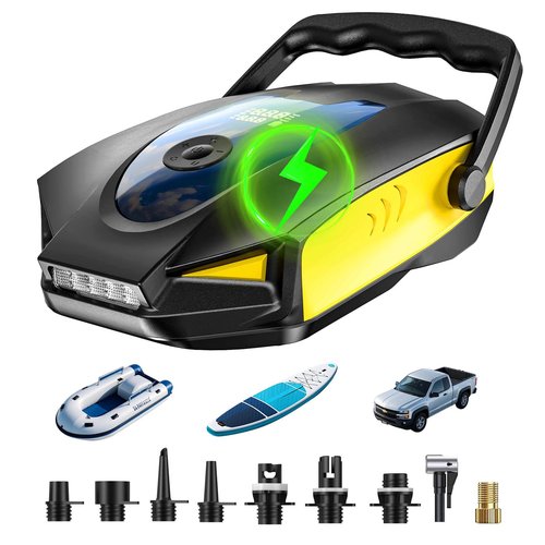 50PSI Paddle Board Pump Electric Portable, 10000mAh Sup Pump with Auto-Off,9 Modes Paddleboard Pump for Stand Up Paddle Board/Car/Kayak/Motorcycle/Bicycle (Rechargeable) (Rechargeable)