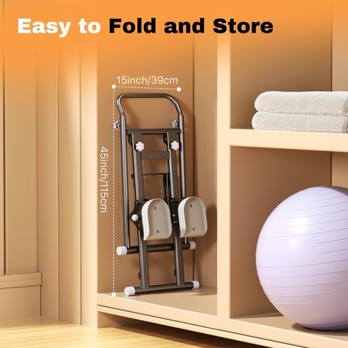 Stair Stepper for Home Gym,Folding Vertical Climber Cardio Exercise Machine,Stair Climber for Full Body Workout with Adjustable Handlebar for Women & Men