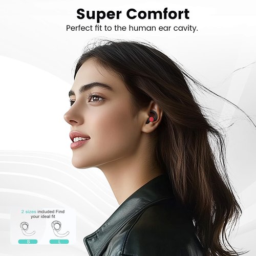 Ear Plugs for Noise Reduction - Silicone Earplugs for Sleeping, Snoring, Travel & Hearing Protection