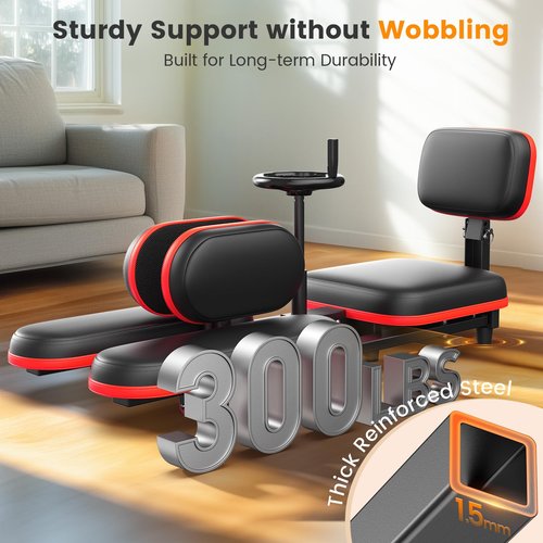 FEIERDUN Leg Stretcher, Leg Stretcher Machine for Flexibility and Relieving Hip Tightness, Heavy Duty Split Machine Stretcher for Home Gym Split Machine Training Fitness, Black-Red