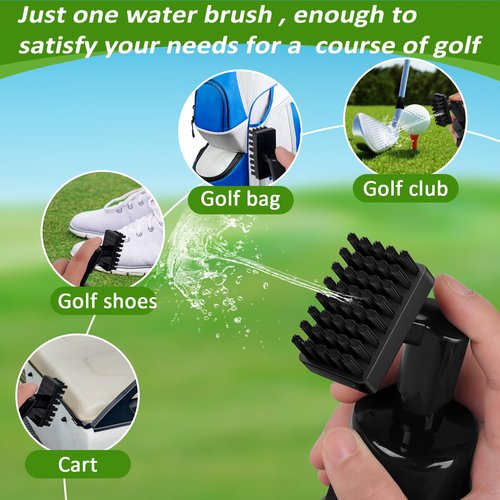 nabobt Golf Towel and Brush Set, Premium Golf Towel(16x16 inch) & Splash Golf Club Cleaner Brush Set, Retractable Clip Golf Cleaner Brush & Super Absorbent Microfiber Towel, Golf Accessories for Men