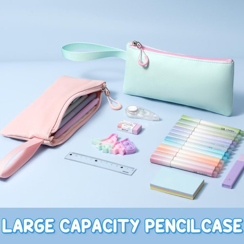 Fimibuke Kids Backpack for Girls, 4 PCS Waterproof Teen Girls Backpack with Lunch Box, Pencil Case & Headphone Bag Set, Cute Bookbag School Bag for Elementary Middle High School Student Back to School