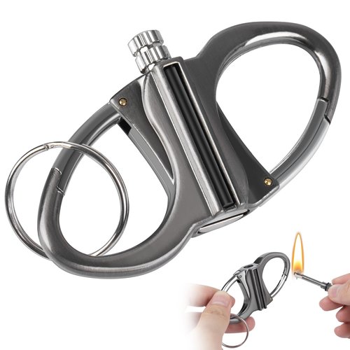 CHOICEDC Keychain Lighter, Permanent Match Infinity Lighter, Reusable Waterproof Forever Matches Lighters, Metal EDC Emergency Flint Fire Starter, Survival Kit Gifts for Men Women Outdoor Camping