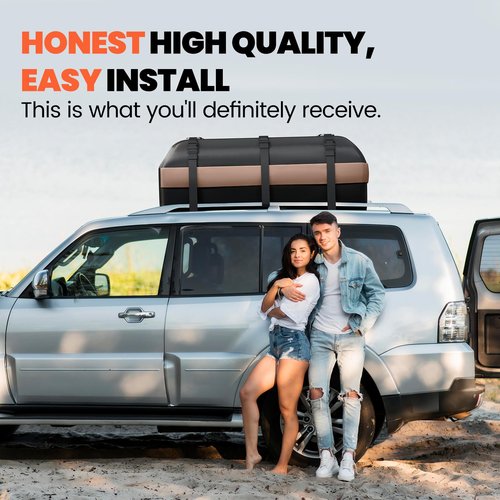 Asinking Car Rooftop Cargo Carrier Bag, 22 Cubic Feet Waterproof Roof Cargo Bag, 500Lbs Break Strength, Fit Vehicles with/Without Roof Rack, Includes Anti-Slip Mat, 6 Door Hooks, Luggage Lock