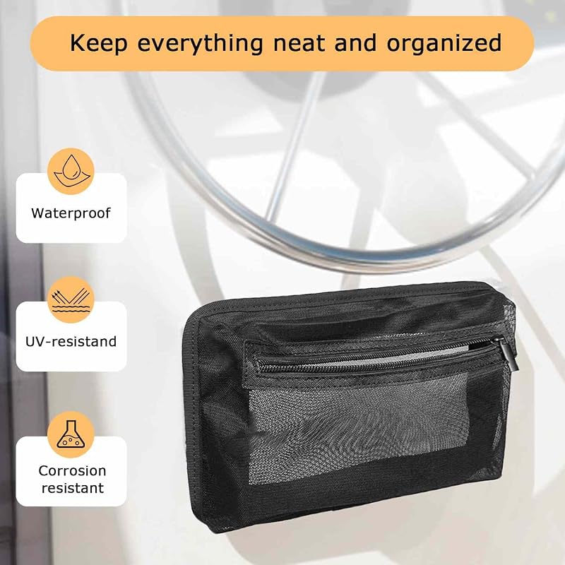 2PC Self-Adhesive Boat Organizer Mesh Bags with Zipper, 10 x 7 Inches - Chanvoo (Variation: 2PC)