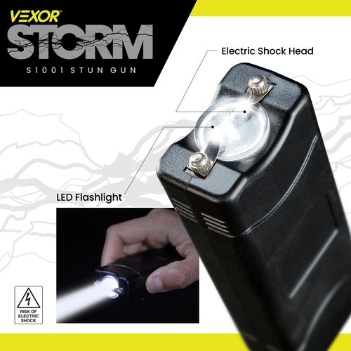 Vexor Storm Mini S1001 Personal Safety Device - Compact Rechargeable with LED Light - USB Charging - Pocket Size - Safety Lock - Includes Training Guide
