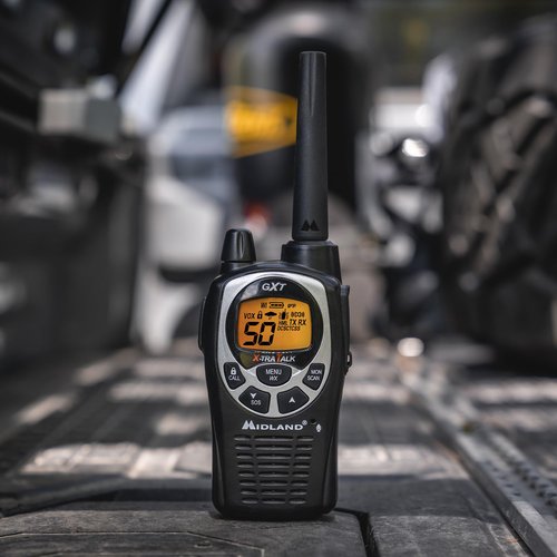Midland GXT1000X3VP4 GMRS Two-Way Radio (50-Channel, Long Range, 142 Privacy Codes, SOS, NOAA, Rechargeable Nickle Battery, Black/Silver, 3-Pack)