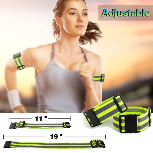 Reflective Running Vest Gear for Women Men Kids, Safety Reflective Vest for Night Cycling Walking Bicycle (Green)