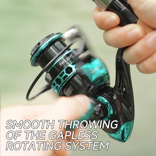 HAUT TON Spinning Reel,Freshwater and Saltwater Surf Fishing Reel 1000-7000 Series,5.2:1 Gear Ratio, 30LBs Max Drag, Gapless Rotation System Aluminum Metal Spool Fishing Reels (Gold, HT-TGG-5000)