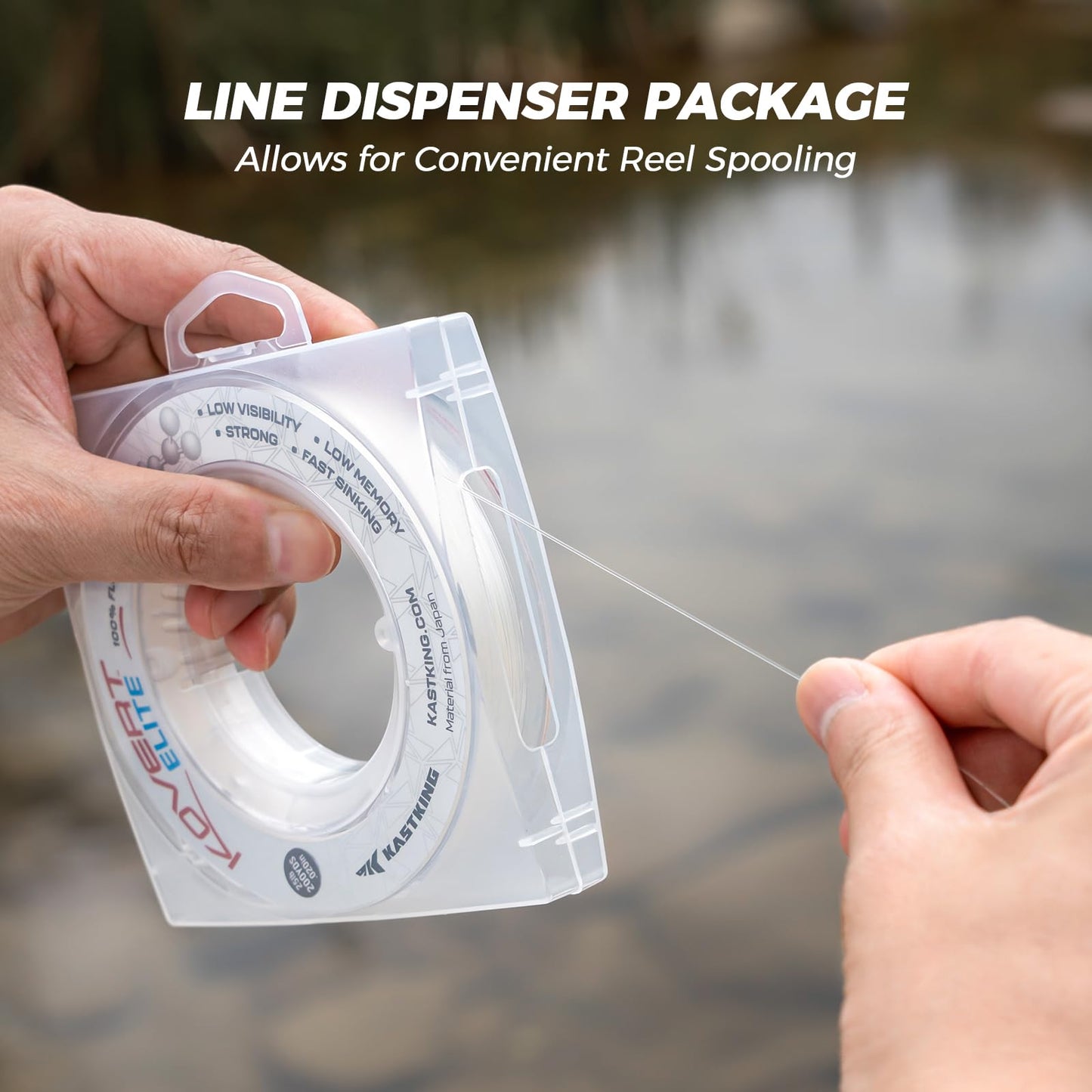 KastKing Kovert Elite 100% Fluorocarbon Fishing Line, Shock Resistant, High Clarity, Low Visibility, Highly Abrasion Resistant, Fast Sinking, Low Stretch, Low Light Refraction, Clear, 30LB, 50Yds