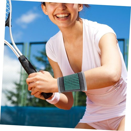 OUNONA 1 Pair Self Heating Graphene Wrist Guards for Sports Support for Men Women Breathable Comfortable Design for Basketball Yoga Fitness and More