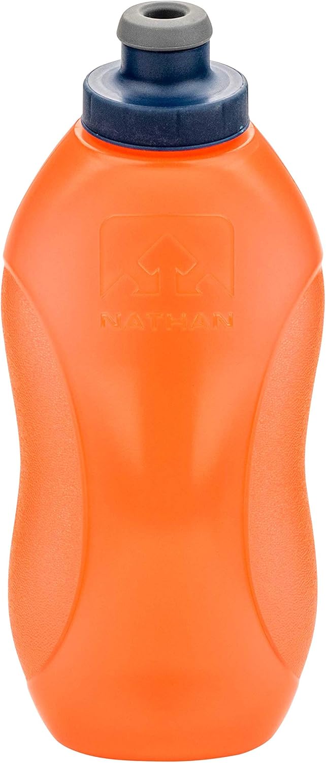 Hydration Waist Pack Bottle with 18oz Flask and Storage Area – Running, Hiking, Walking, Camping, Cycling, True Navy/Tigerlily