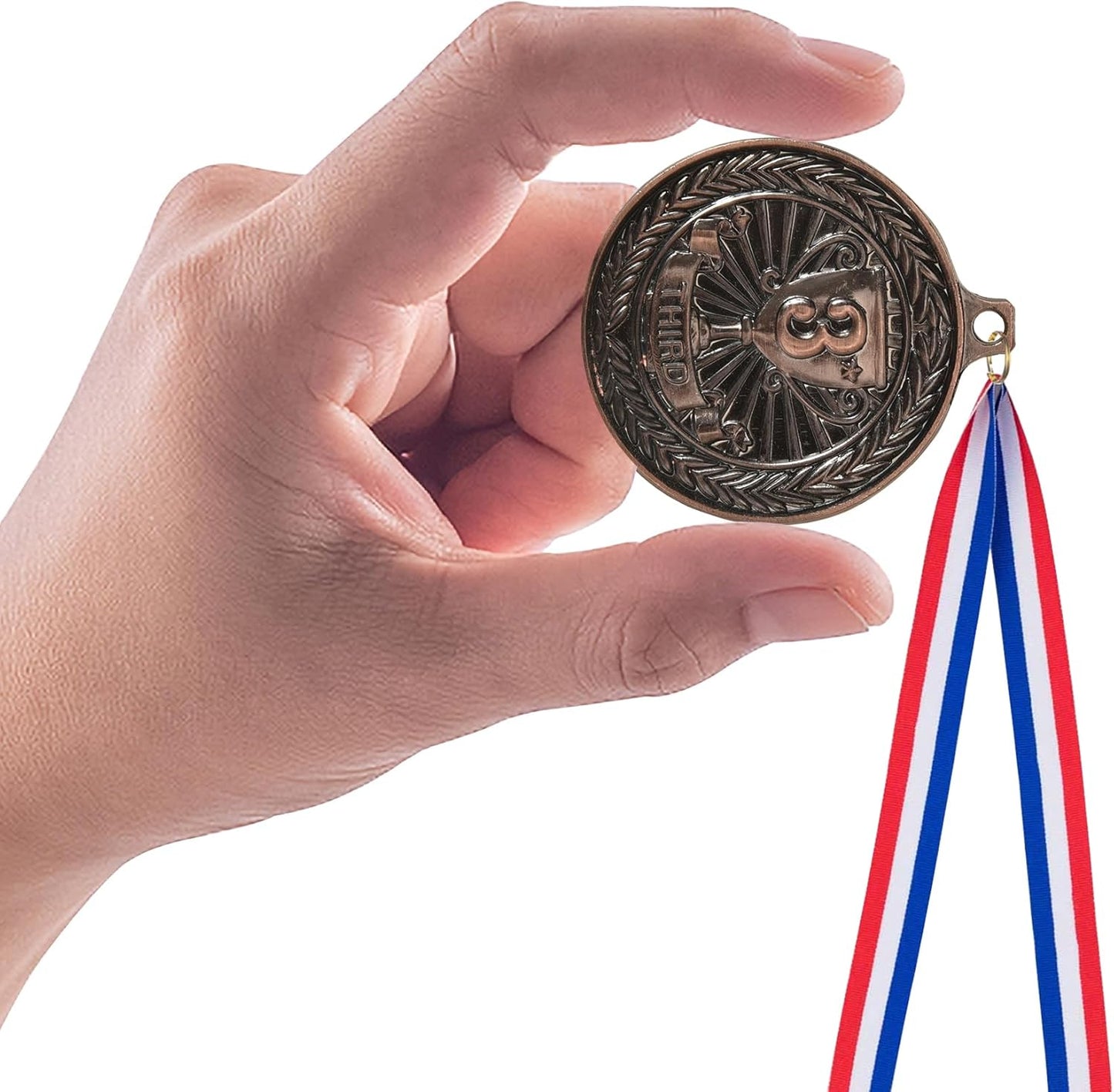 12 Pieces Gold Silver Bronze Award Medals, 1st 2nd 3rd Award Medals Metal Winner Medals Prizes with Neck Ribbon for Sports, Competitions, Olympic Style, 2 Inches
