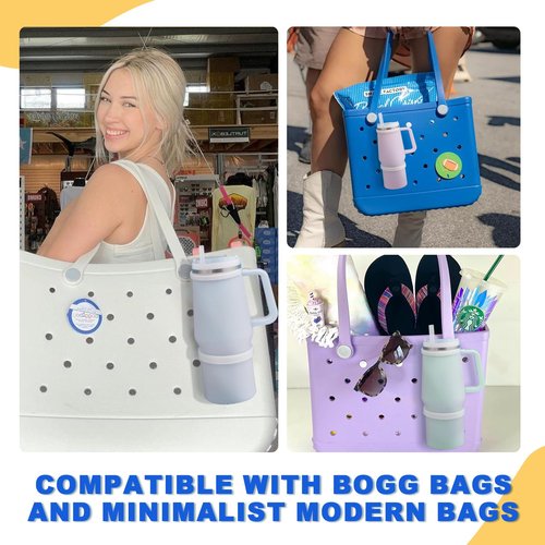 Wioxewi Accessories for Bogg Bag Cup Holder, Bogg Cup Holder for Stanley 40 Oz & All Large Bogg Bags，Leak-Proof Drink Holder with Universal Design(Fits Stanley Cup, Bogg Bag Large, Bog Bag Models)