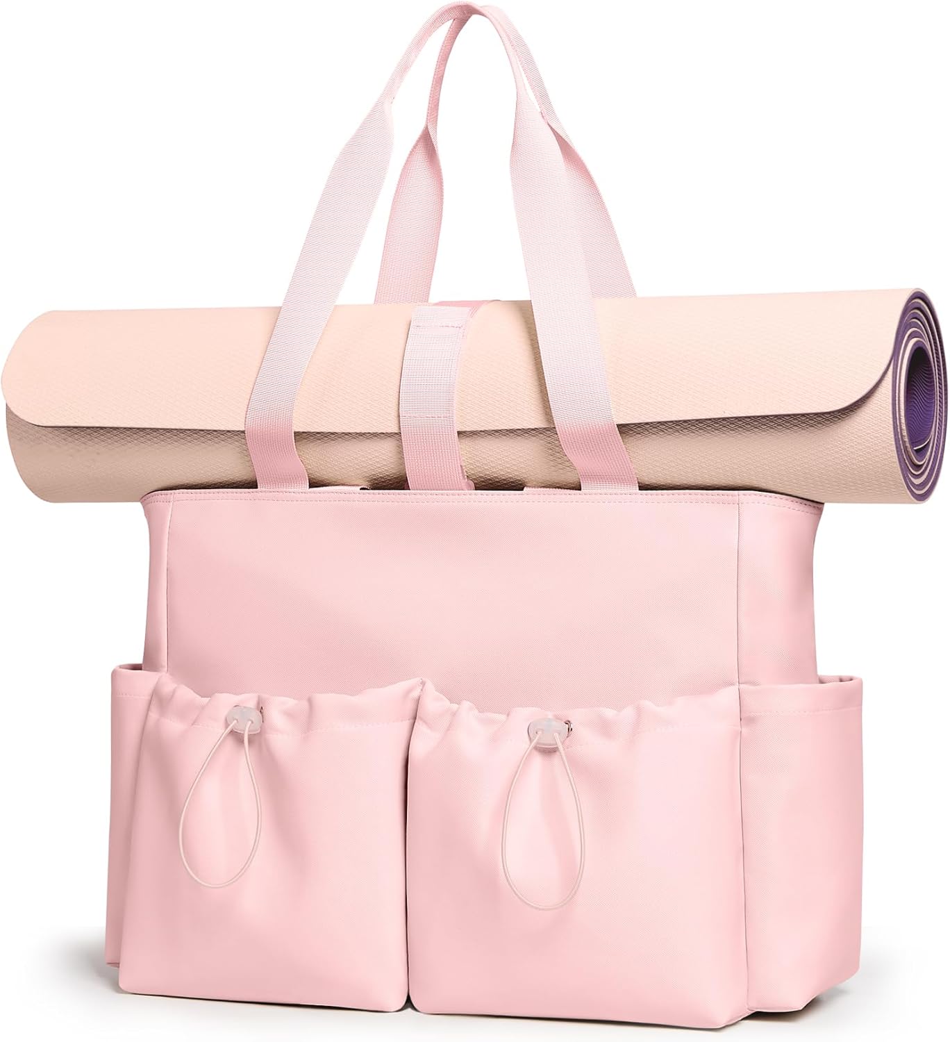 KALIDI Yoga Mat Bag Gym Bag for Women Tote with Pockets, Workout Bag Handbag with Zipper for Travel Sport Pilates Work Commute