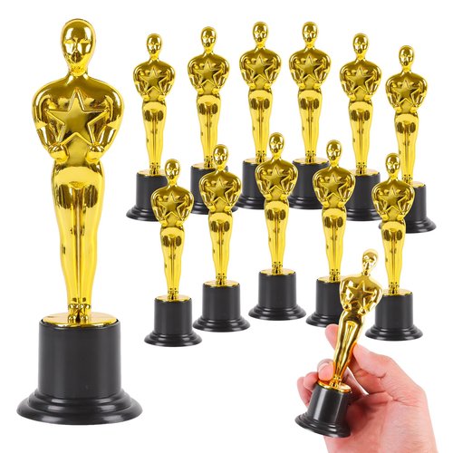 LOKIPA 12 Pack Gold Award Trophy, 6 Inch Oscar Trophies Award Statues Gold Award Statues for School Award, Game Prize, Party Prize and Appreciation Gift