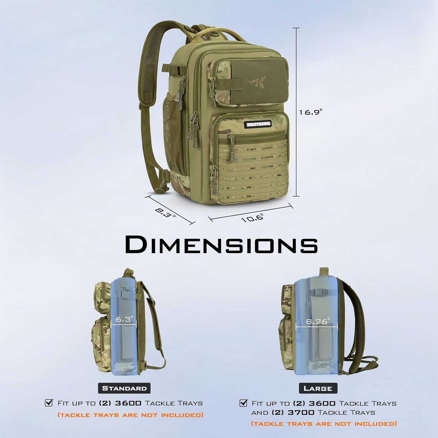 KastKing BlowBak Tactical Sling Tackle Bag-Lightweight Fishing Backpack Storge Fishing Gear and Equipment,Gift for Men
