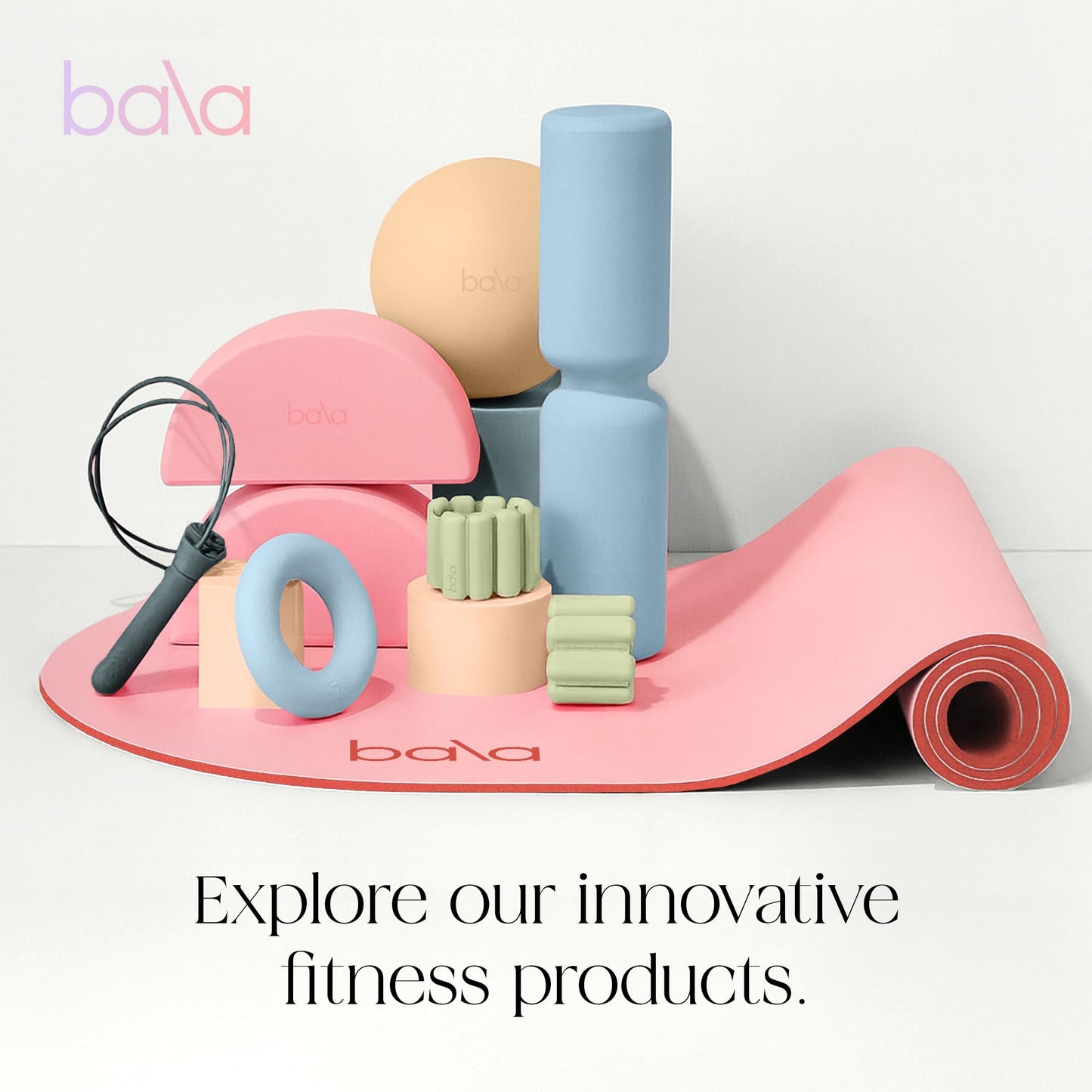 Bala Bangles Wrist & Ankle Weights for Women & Men - 2 lb Adjustable Weighted Bands - Soft Silicone Arm & Leg Weights for Pilates, Yoga, Walking, Barre, Home Workout & Strength Training Exercise