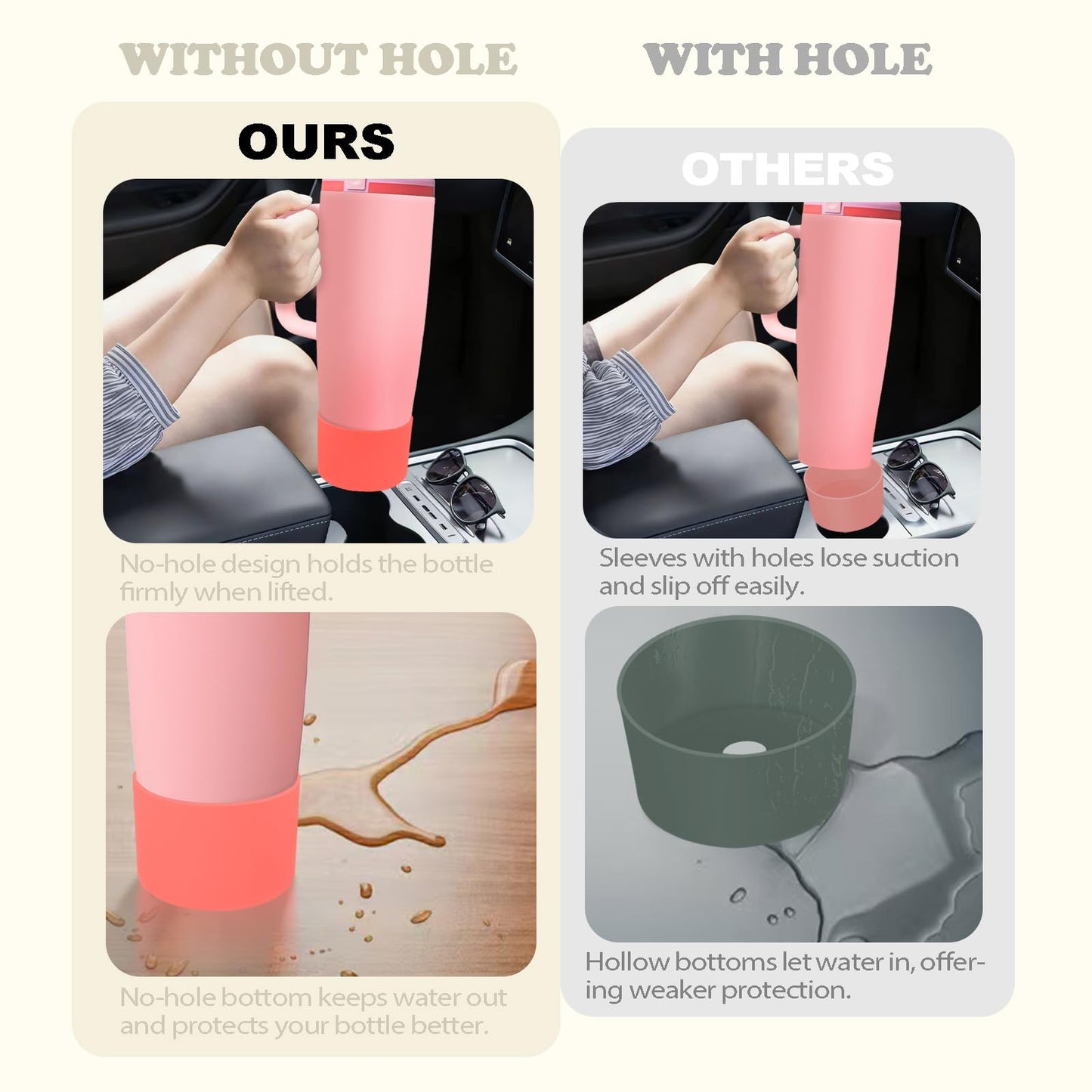 Kaitiaki Silicone Boot for Owala 30oz & 40oz FreeSip Sway Bottles & Tumblers - Non-Slip, Scratch-Resistant, Stability Enhancer, Available in 12 Colors (Lightly Toasted)