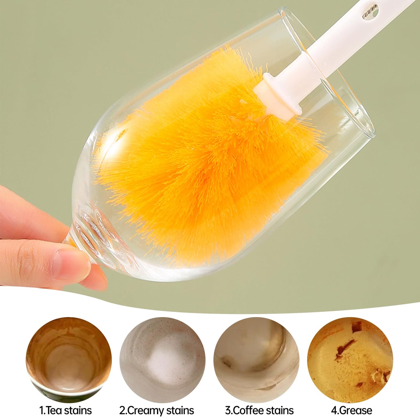Bottle Brush Cleaner Water Bottle Brushes for Cleaning,Straw Brush Cleaner Extra Long Cleaners,5-in-1 Bottle Scrubber Brush for Coffee Maker Glass Cups