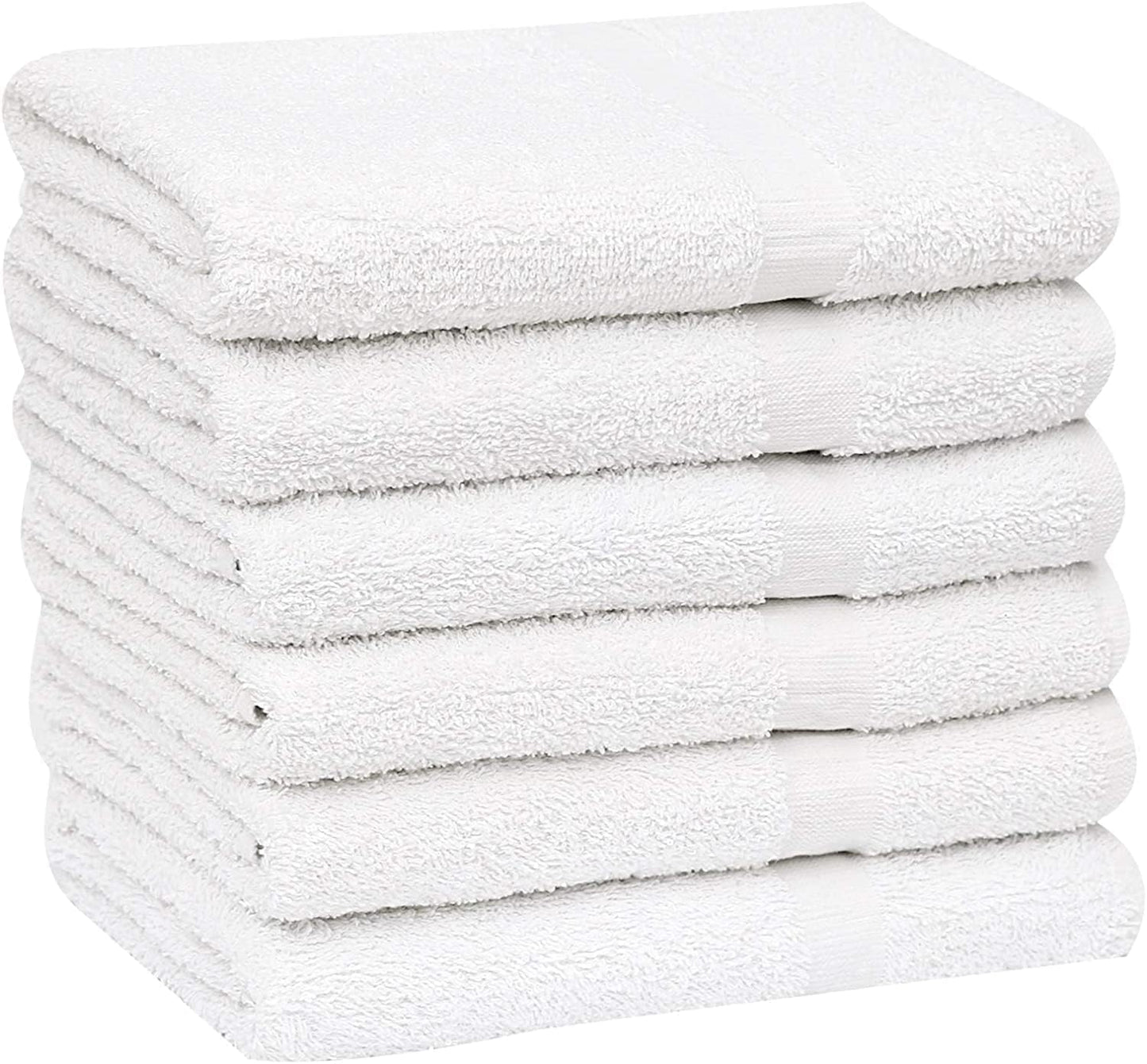 GOLD TEXTILES Bulk Bath Towels White 12 Pack (22x44 Inches) Economy Light Weight Easycare