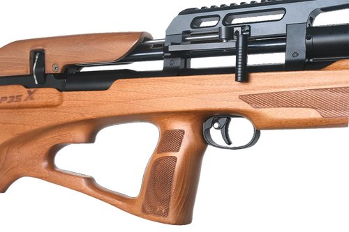 Lancer Tactial x SnowPeak P35X PCP 5.5mm .22 Caliber Air Gun - (Black/Wood) Up to 990 fps