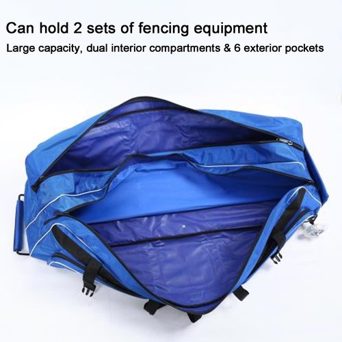 LXRHLIKG Fencing Draw-bar Wheel Bag for Epee Saber and Foil, Square Fencing Gear Sword Bag with Wheels, 1680D Oxford Material, Storage Bags for Mask Sword and Suit(Black)