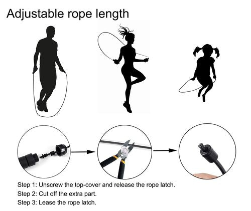 BOOMIBOO Jump Rope, Adjustable Jump Ropes,Skipping Rope Tangle-Free Rapid Speed with Ball Bearings for Women Men Kids,Exercise & Slim Body Jumprope at Home School Gym