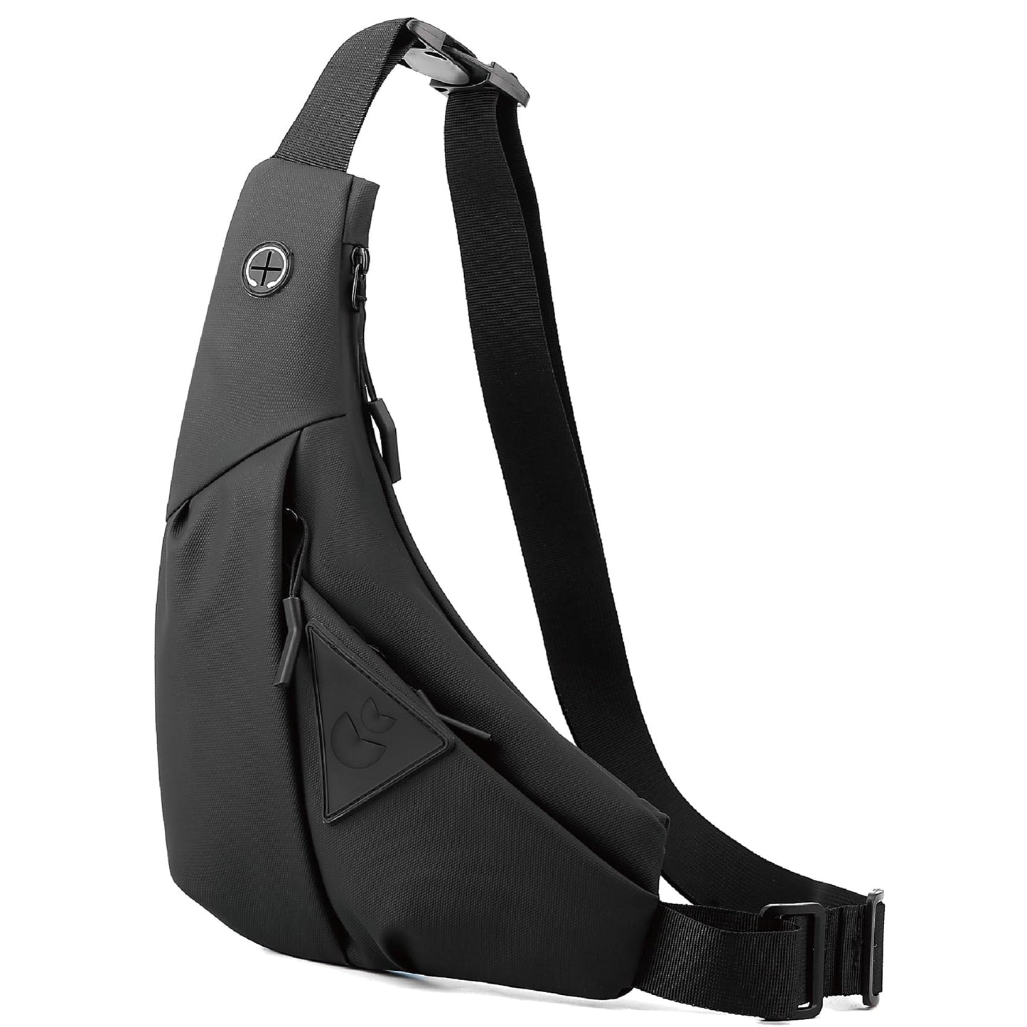 Small Sling Shoulder Crossbody Bag Men Women, Lightweight Anti-theft One Strap Casual Chest Bag Slim Backpack for Outdoor Walking Trip Hiking Biking Black