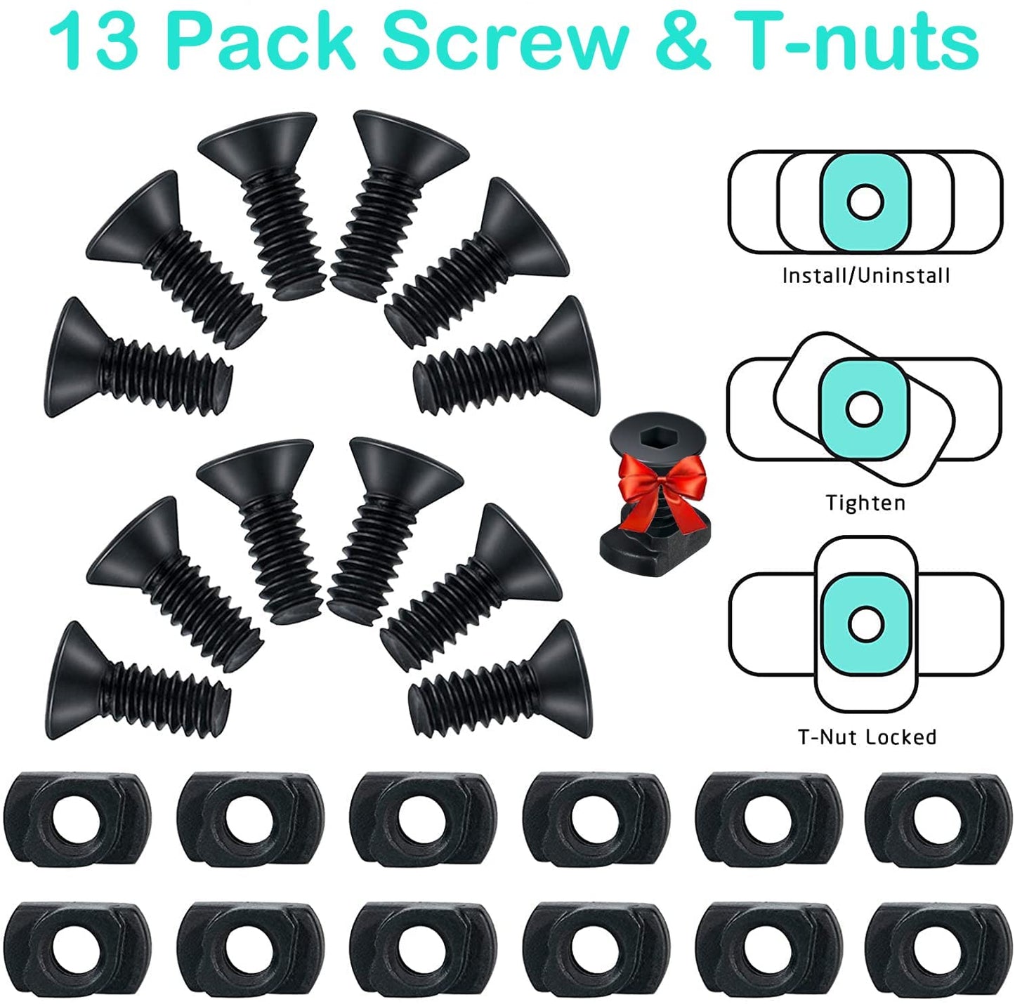 12 Pack Picatinny Rail Polymer Single Picatinny Rail, 3 3 5 5 7 7 9 9 11 11 13 13 Slots Ultralight Rail Black