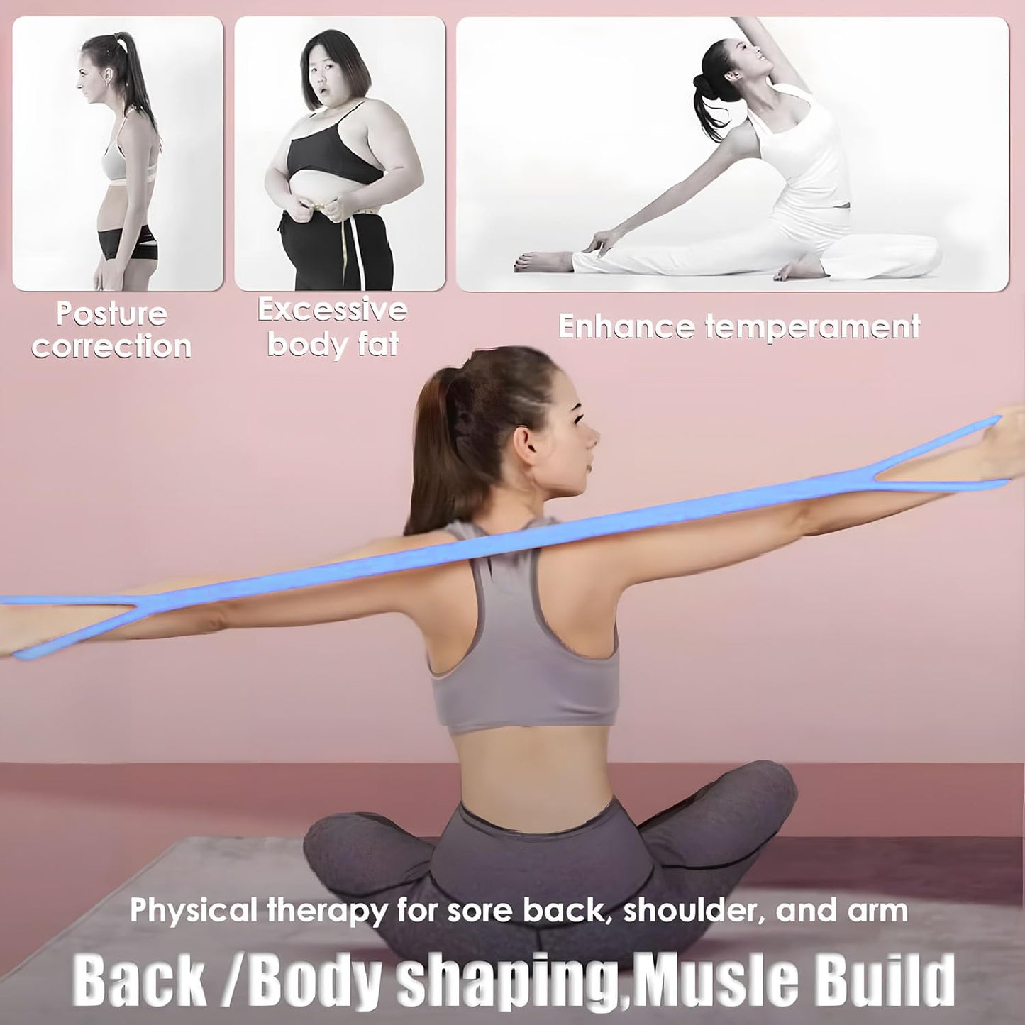 Fitness Resistance Band,Stretch Bands for Working Out Women or Men(Blue)