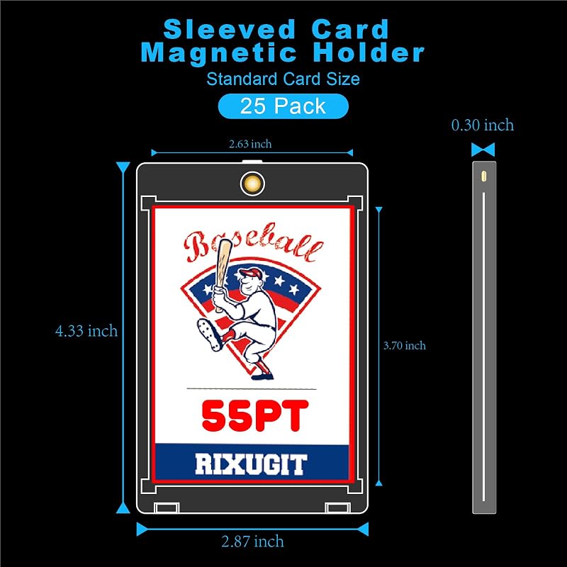 25-Pack 55pt Magnetic Card Holders for Sleeved Cards – Variation of THIS listing: 25ct 55PT Sleeved Card Holder