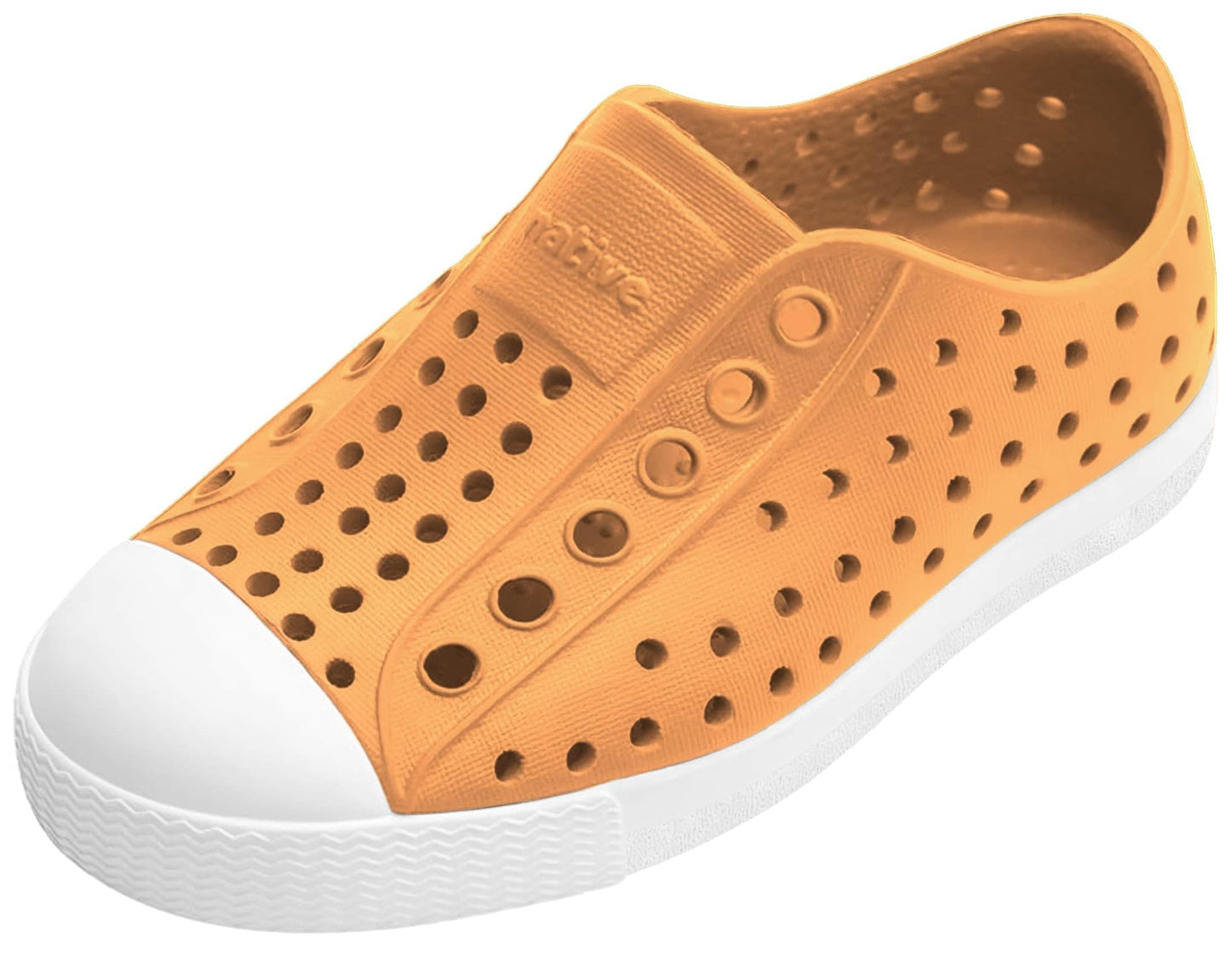 Native Shoes Unisex-Kids Jefferson Sneakers, Papaya Orange/Shell White, 4 Toddler