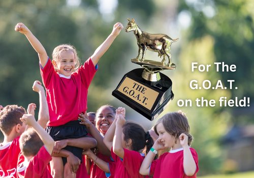 The Goat Trophy | G.O.A.T Greatest of All Time Trophy | Funny Recognition Trophy for Boss, Coworkers, Friends | Laser Engraved Appreciation Trophy. The Humble Goat!!