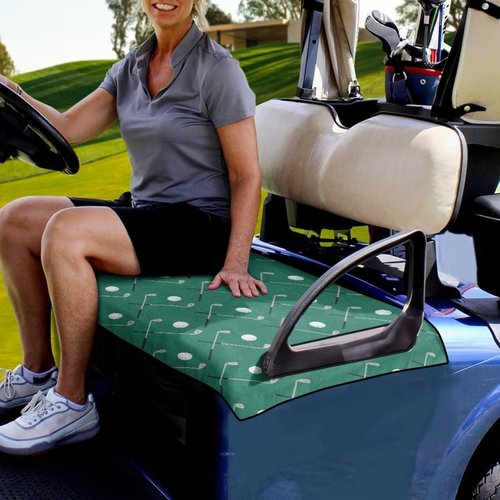 Suobstales Green Golf Pattern Golf Cart Seat Covers, Golf Cart Seat Towel/Blanket, Easy Install and Clean, Protect Your Golf Car Seat and Suitable for All Seasons