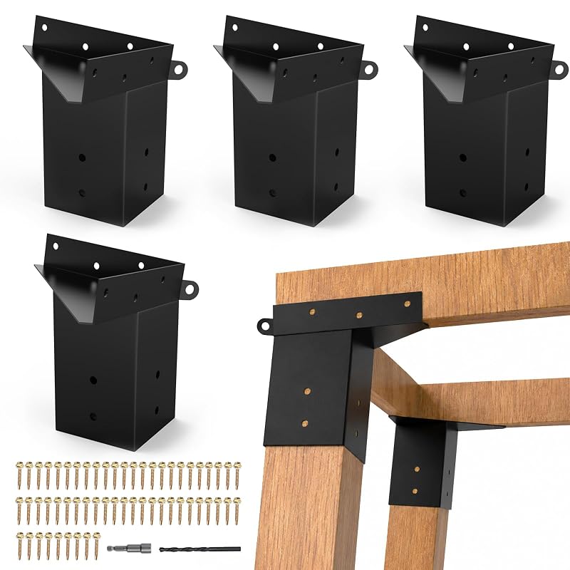 Heavy Duty 4x4 Deer Stand Brackets – 4 Pack Steel Corner Mounts for Hunting Blind Platform