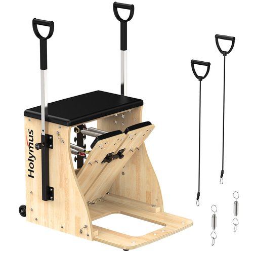 Upgrade Pilates Chair with Handles, Split Pedals, and Resistance Bands, Professional Yoga Chair for Home and Studio Use, Adjustable Resistance Levels