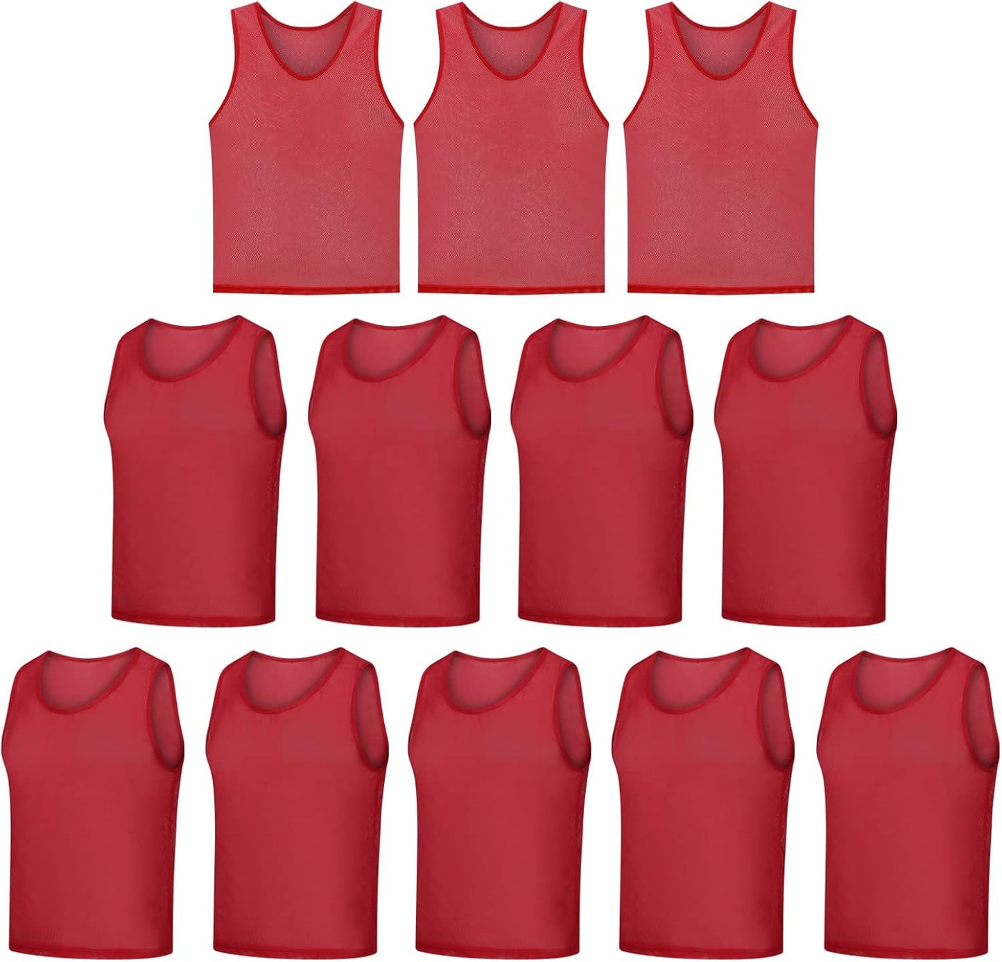 12 Pack Scrimmage Vest/Team Training Jerseys/Sports Pinnies/Practice Jerseys/Soccer Bibs with Carry Bag