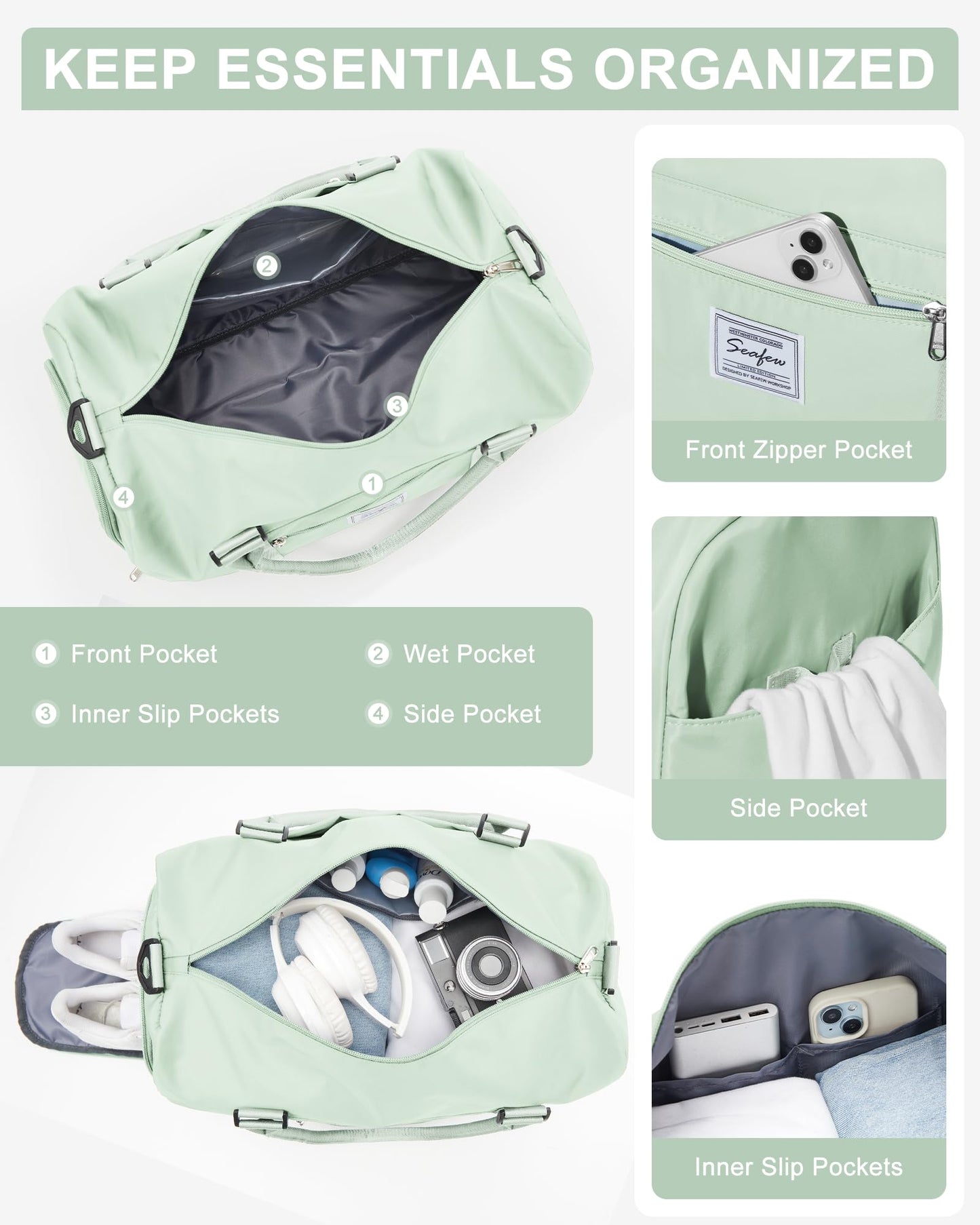 Gym Bag Womens Mens with Shoes Compartment and Wet Pocket Travel Duffel Bag for Women for Plane Sport Gym Tote Bags Swimming Yoga Small Waterproof Weekend Overnight Carry on Bag Hospital Holdalls