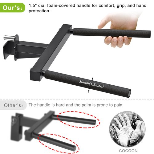 Kipika Y-Shaped Dip Bar for 2" x 2" Power Cage with 5/8" or 1" Hole - Dip Bar Attachments for Home Gym - Heavy Duty Power Rack Attachments - 2" x 2" Squat Rack Accessories for Strength Training