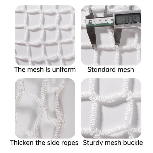 Runhike DM-EZQGQW White Hockey Net Compatible with EZGoal, 72" Wide x 48" High, 4 Removable Target Pockets, NET ONLY