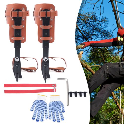 SOKDNHF Tree Climbing Spikes Set, Tree Climbing Gear Pole Climbing Spurs Tool, Climbing Spurs Gaffs for Cut Down Wood, Pick Fruit, Repair Branches