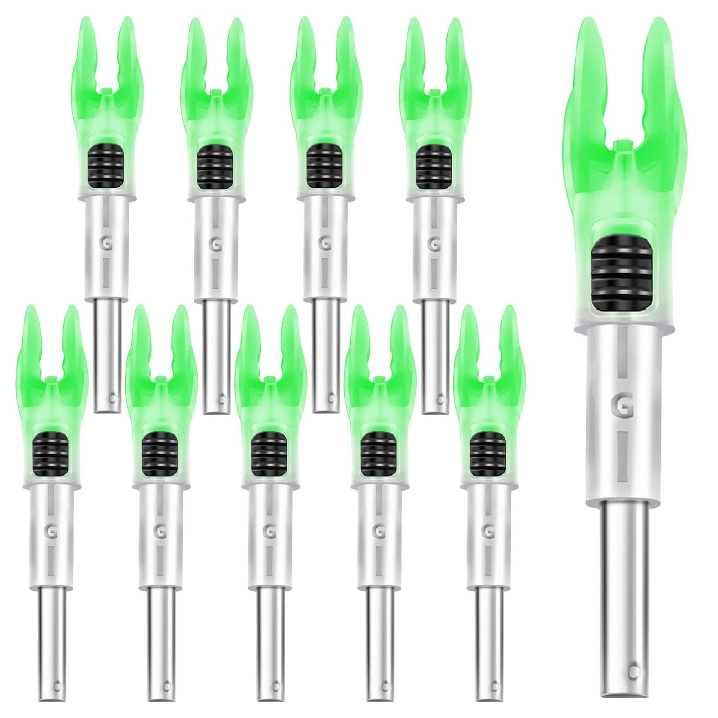 DEEPOWER 4/9 PCS G Lighted Nocks for Arrows .165 .204 .233 .244 .246 inch Inside Diameter with X,H,S,GT Bushings LED Lighted Nock and ON/Off Switch for Archrey Hunting