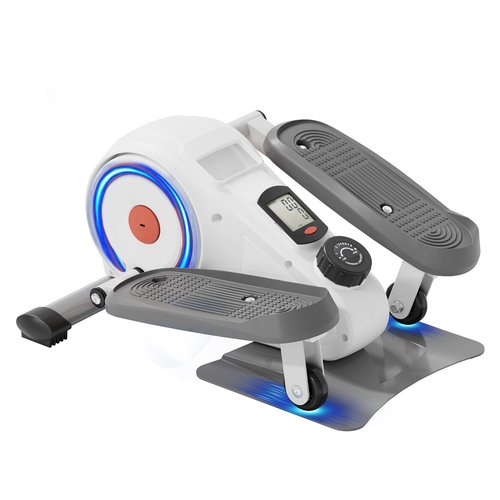 Under Desk Elliptical Machine, Electric Ellipse Leg Exerciser as Seen on TV for Seniors with 8 Adjustable Speeds, Quiet & Portable (White)