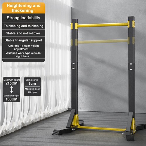 Saterkali Power Tower Pull Up Dip Station,Pull Up Station with Adjustable Portable Free Standing Pull Up Bar for Home Strength Training Fitness Equipment 400LBS with 11 Gears Adjustment Black Black