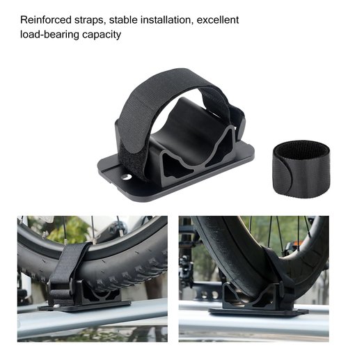 Bicycle Rear Wheel Holder, Rear Wheel Rack Mount, Bike Tire Bracket Holder Carrier, Multi-Bike Compatibility, Car Roof Rack Accessory for Road/Mountain Bikes, Black