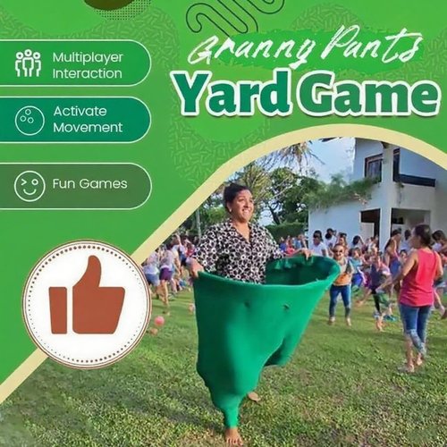 Arnbz 2025 New 4 PCS Granny Pants Outdoor Game, Oversized Giant Granny Pants Yard Game with 16 Bouncy Balls & 2 Pumps, Party Super Pant Challenge Games for Backyard Parties Family Reunion